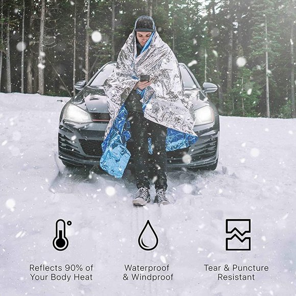 Emergency Blankets Extra Large Thermal Foil Space Blankets for Camping - Picture 10 of 12